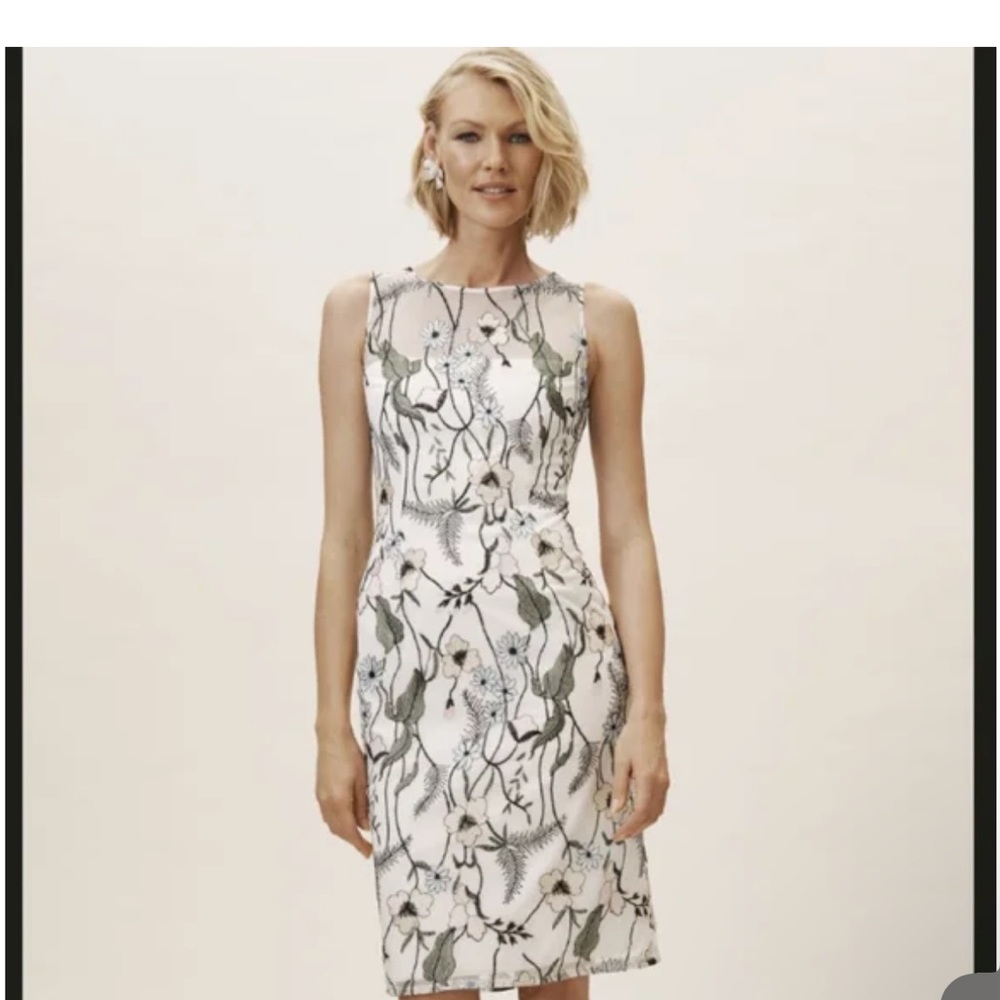 Adrianna Papell GWYN from BHLDN Floral Midi Dress - White and Green